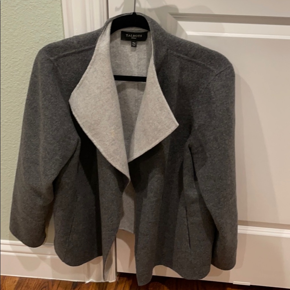 Talbots two tone gray jacket/sweater